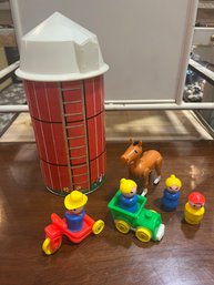 Vintage Fisher Price Silo With Figures