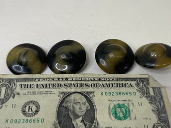4 Vintage Coat Buttons Looks Like 30s Or 40s.