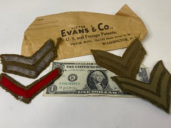 4 Armed Service Stripe Patches (army?)