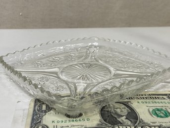 Pressed Glass Plate With Rim, Very Shallow Dish