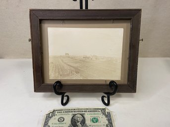 Vintage Wood Frame With Farm Photograph