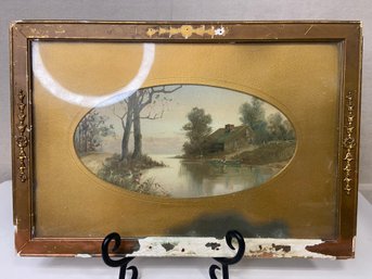 Vintage Frame With Oval Art Matte