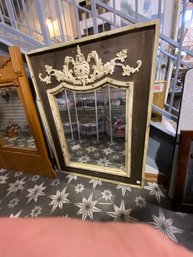 Awesome Large 'vintage' Dark Brown And Cream Decorative Mirror