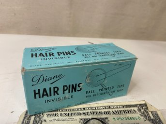 Whole Box Of Vintage Diane Brand Invisible Hair Pins.