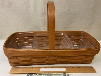 Longaberger Basket With 3 Plastic Liners - 1987