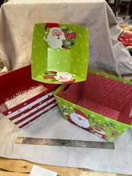 3 Cardboard Christmas Bins/Baskets/Box