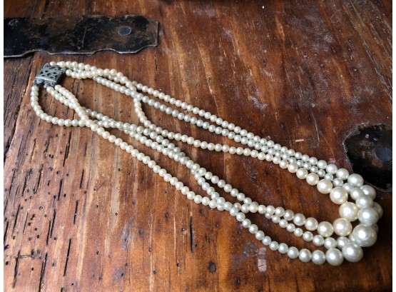 Three Strand Pearls Decorative Clasp