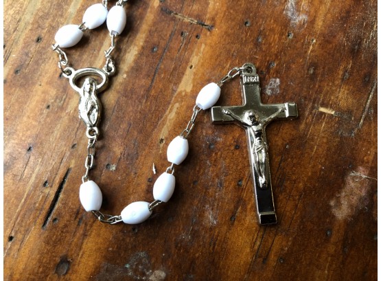 White Beaded Rosary
