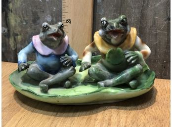 Vintage Ceramic Frogs, Made In Occupied Japan