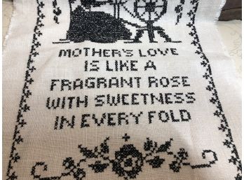 Mother's Love Cross Stitch On Linen