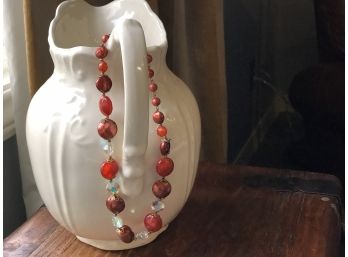 Red/Orange Vintage Beaded Necklace