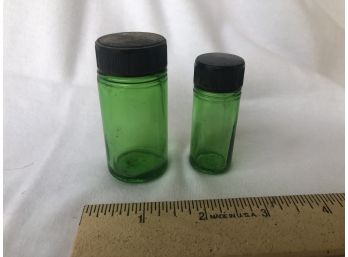 Mini Green Glass Bottles With Screw On Lids