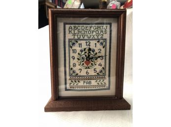 Cross-stitched Mantle Clock