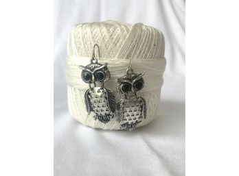 Owl Earrings With Stone Eyes