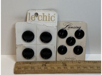 Group Of Vintage Lansing Black LeChic Buttons