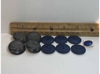 Assorted Blue And Grey Buttons