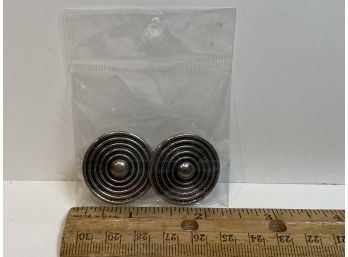 Two Vintage Silver Metal Buttons