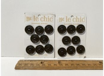 Vintage Le Chic Brown Buttons