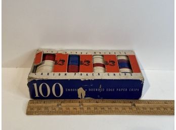 Vintage Clarion Poker Chip Set Of 100