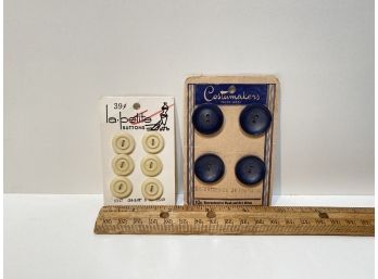 Vintage Creme And Blue Buttons