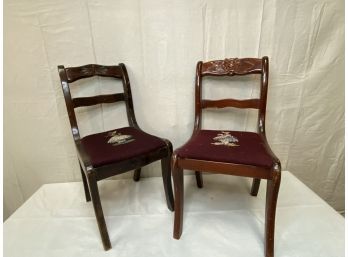 Vintage Childrens Chairs With Handmade Needlepoint Seats