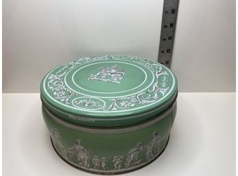 Vintage Green Wedwood-style Tin