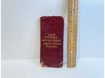 Vintage Weeks German-English Vest Pocket Dictionary C. 1895