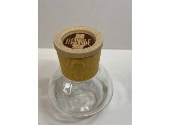 Vintage McKee Clear Glasbake Hottle Bottle With Wooden Lid