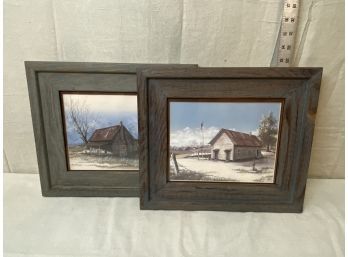 Framed Artwork 'The Past Remembered' By Heuy J Theus Set Of 2