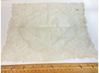 Handmade Lace Handkerchief (see Photos) 12' X 9.5'