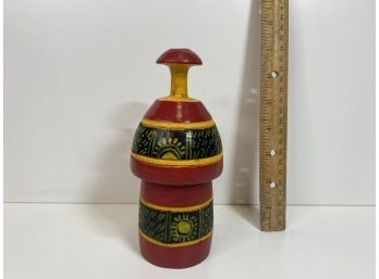 Wooden Hand Painted Spice Box/jar