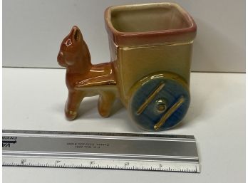 USA Pottery Mccoy-ish Donky With Cart