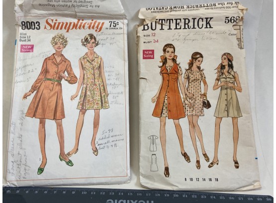 2 Vintage Dress Patterns