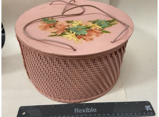Pink Vintage Sewing Basket
