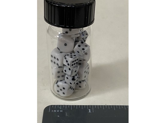 Little Glass Jar With Dice Beads