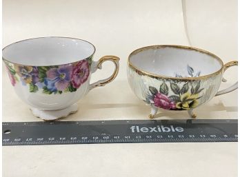 2 Vintage Unmarked Tea Cups