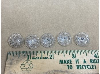5 Vintage Glass Buttons