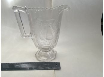 Vintage Glass Pitcher With Pears