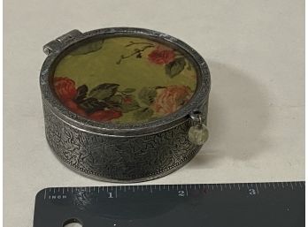 Decorative Round Pewter Box