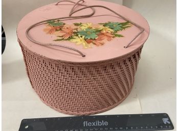 Pink Vintage Sewing Basket
