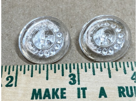 2 Matching Vintage Glass Buttons