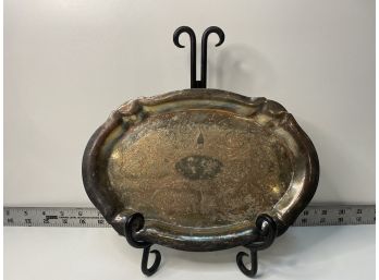 Vintage 'silver' Tray With Feet