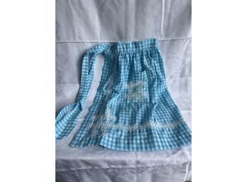 Cute Vintage Blue And White Checked Apron