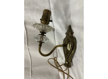 Vintage Wall Sconce - Glass And Brass