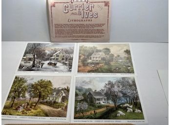 4 Currier And Ives Lithographs