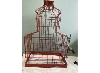 Vintage Red Bird Cage
