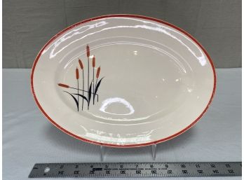 Vintage Camwood Ivory Universal Cambridge Cattail Large Oval Serving Tray