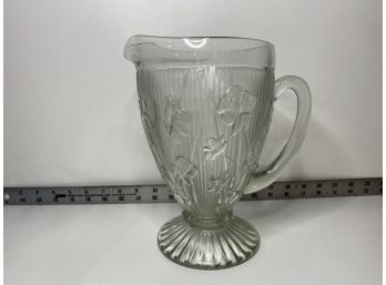 Vintage Depression Glass Iris Pitcher