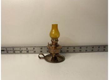 Vintage Small Amber Oil Lamp