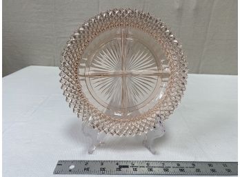 Anchor Hocking Miss America Pink Depression Glass Divided Serving Plate